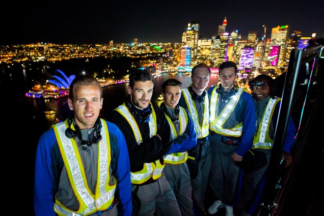 Tottenham Hotspur Players At The Summit Of The Sydney Harbour Bridge Photograph: Destination NSW