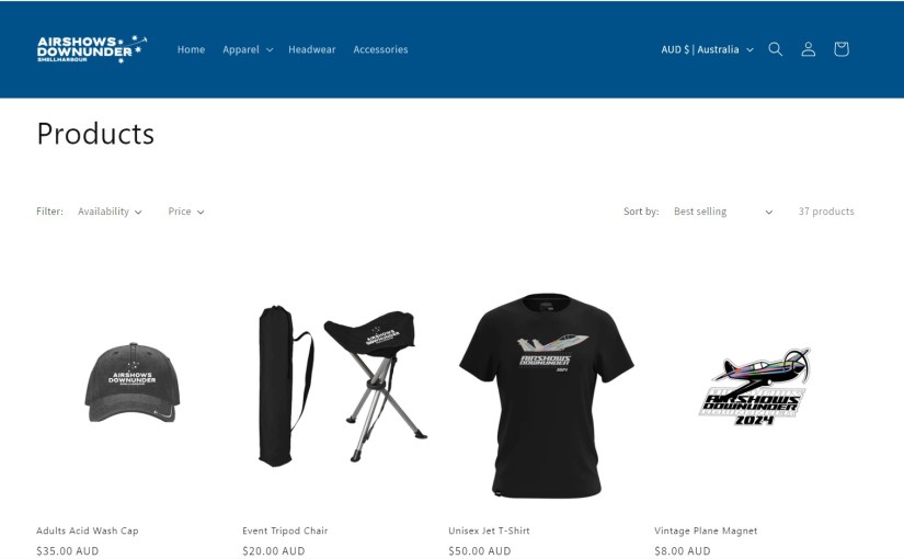 New Online Merchandise Shop Opens For ‘Airshows Downunder Shellharbour’